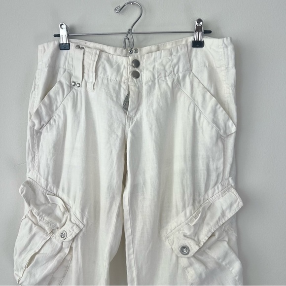 Miss Sixty Y2K Vintage White Cargo Linen Jogger Pants - Picture 2 of 12